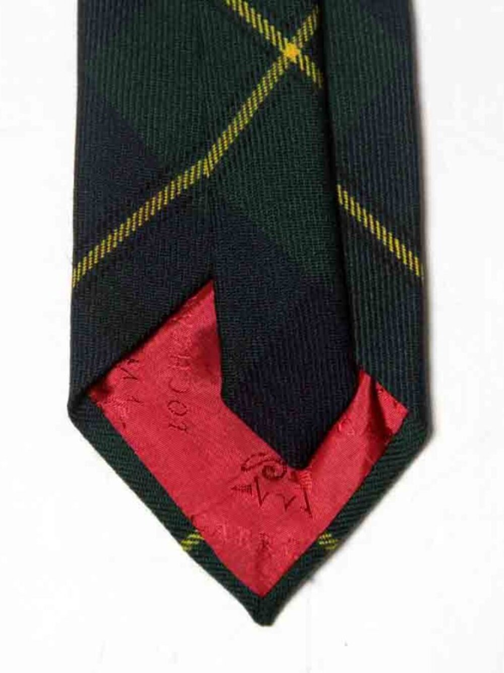 Lochcarron Johnstone Tartan Tie 100% New Wool Scotland Green Blue Yellow Men's - Picture 3 of 3